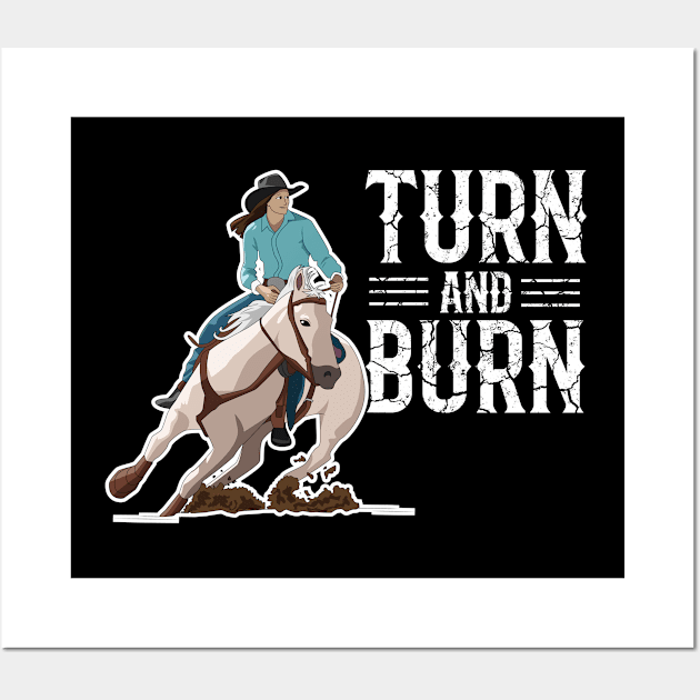 Barrel Racing -Turn And Burn Wall Art by Kudostees